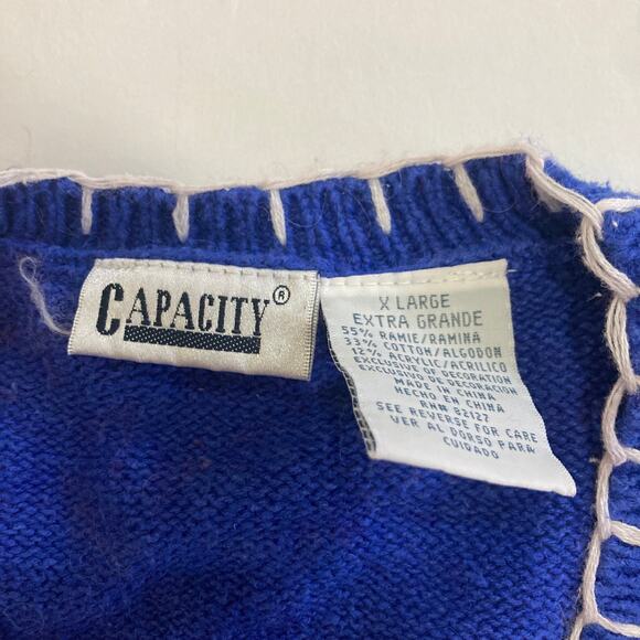 Vintage Capacity Winter Ugly Christmas Sz XL Sweater Vest Embroidered Snowman - Picture 8 of 11